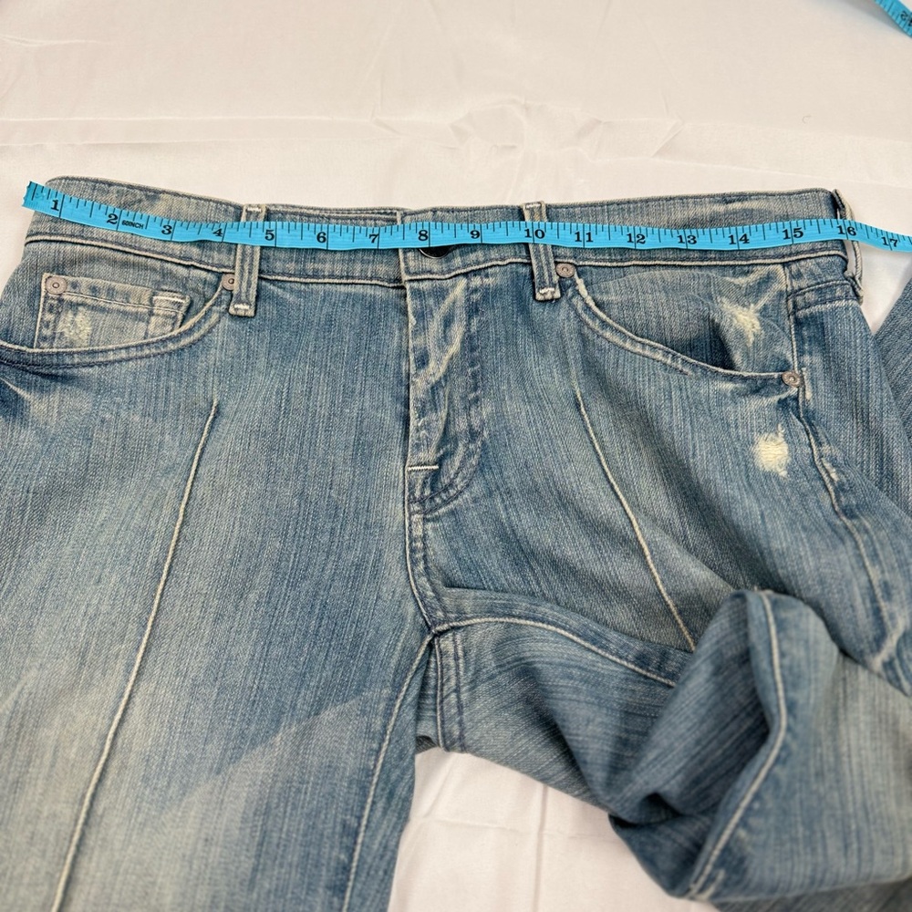 Vintage 7 For All Mankind Low Rise Flare Jeans 29 Y2K Light Wash Made in USA - Picture 10 of 13